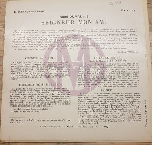 Aimé Duval : Seigneur, Mon Ami (7", EP)