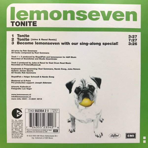 Lemonseven : Tonite (CD, Single, Cop)