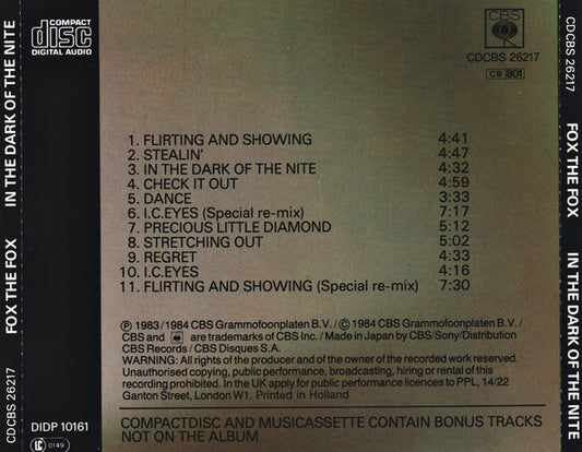 Fox The Fox : In The Dark Of The Nite (CD, Album)