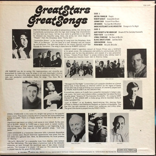Various : Great Stars Great Songs (LP, Comp)