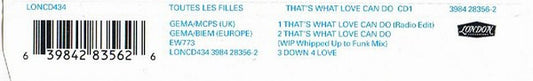 Toutes Les Filles : That's What Love Can Do (CD, Maxi)