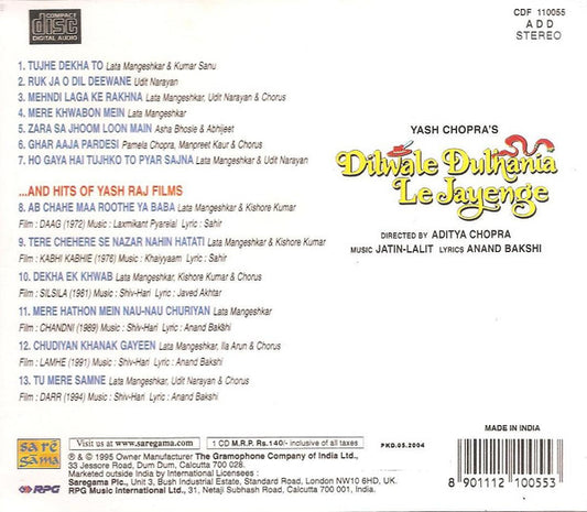 Jatin Lalit, Anand Bakshi : Dilwale Dulhania Le Jayenge (CD, RE)