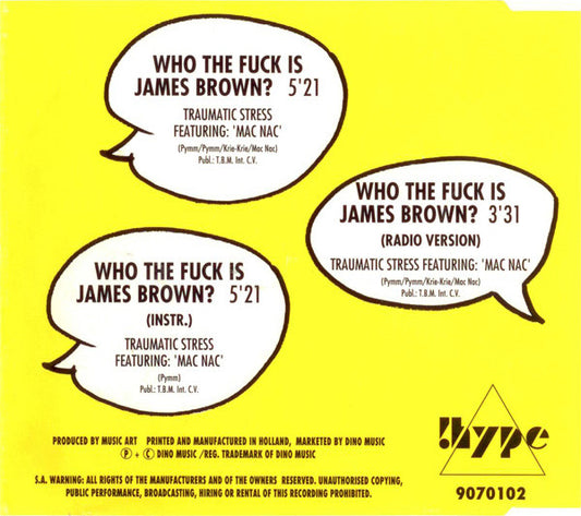 Traumatic Stress : Who The Fuck Is James Brown? (CD, Maxi)