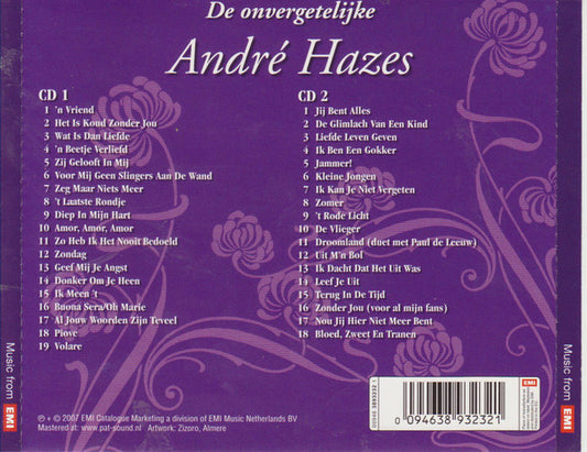 André Hazes : De Onvergetelijke (2xCD, Comp)
