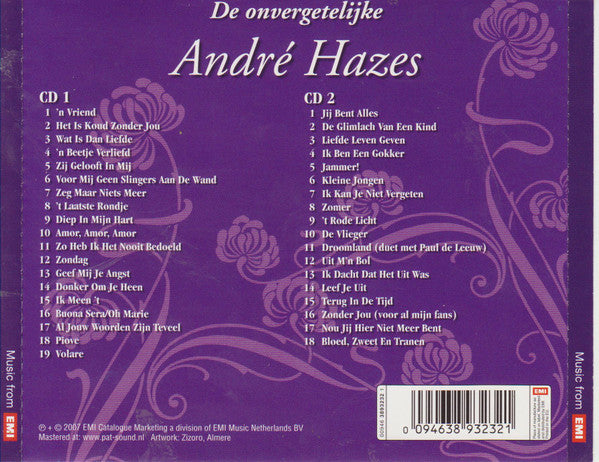 André Hazes : De Onvergetelijke (2xCD, Comp)