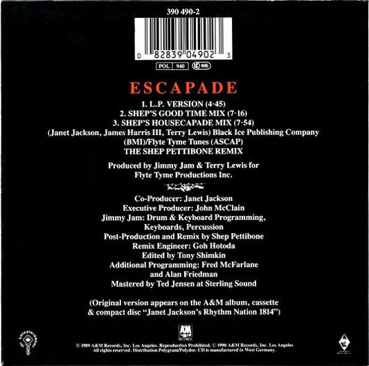 Janet Jackson : Escapade (CD, Single)
