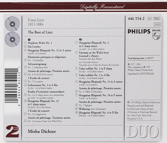 Franz Liszt - Misha Dichter : The Best Of Liszt (2xCD, Comp, RM)
