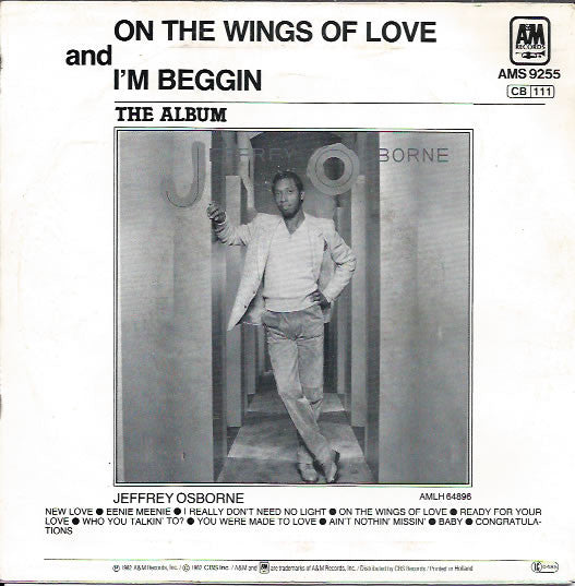 Jeffrey Osborne : On The Wings Of Love (7", Single)