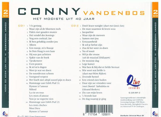 Conny Vandenbos : Ik Zou Het Weer Zo Doen / Het Mooiste Uit 40 Jaar (2xCD, Comp)