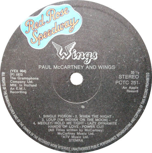 Wings (2) : Red Rose Speedway (LP, Album, Gat)