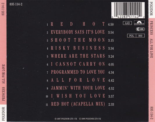 Princess : All For Love (CD, Album)