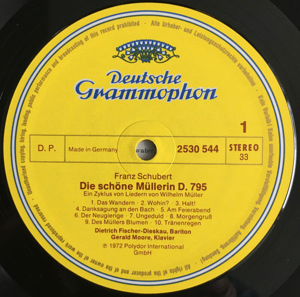Franz Schubert - Dietrich Fischer-Dieskau, Gerald Moore : Die Schöne Müllerin (LP, RP)