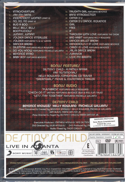 Destiny's Child : Live In Atlanta (DVD-V, Copy Prot., RE, PAL, Reg)