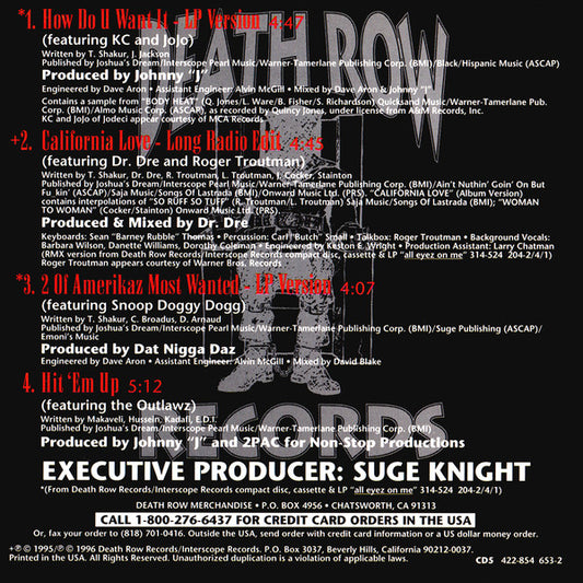2Pac Featuring K-Ci & JoJo : How Do U Want It (CD, Maxi)