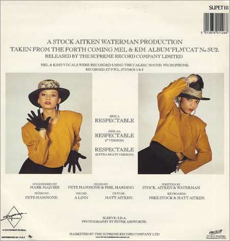 Mel & Kim : Respectable (12", Single)