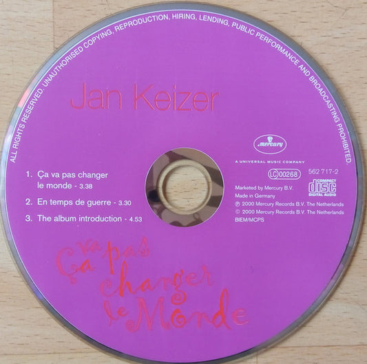 Jan Keizer : Ça Va Pas Changer Le Monde (CD, Single)