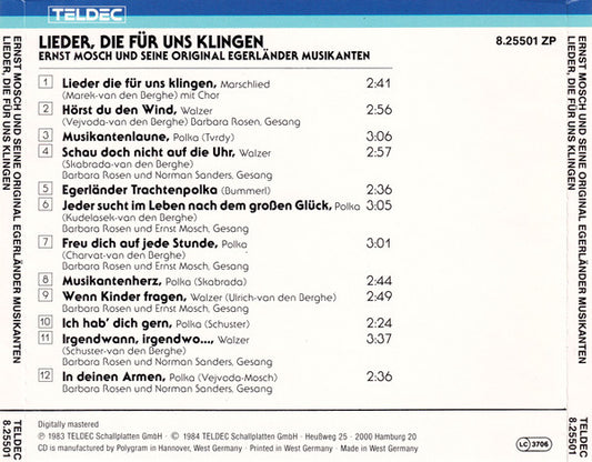 Ernst Mosch Und Seine Original Egerländer Musikanten : Lieder, Die Für Uns Klingen (CD, Comp)