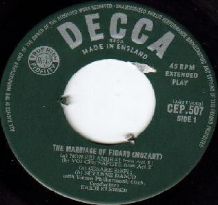 Wolfgang Amadeus Mozart - Wiener Philharmoniker : The Marriage Of Figaro (7", EP)