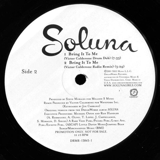 Soluna : Bring It To Me (12", Promo)