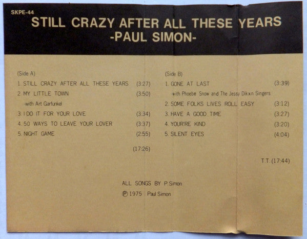 Paul Simon : Still Crazy After All These Years (Cass, Album)