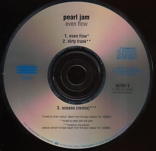 Pearl Jam : Even Flow (CD, Single, RE, Car)