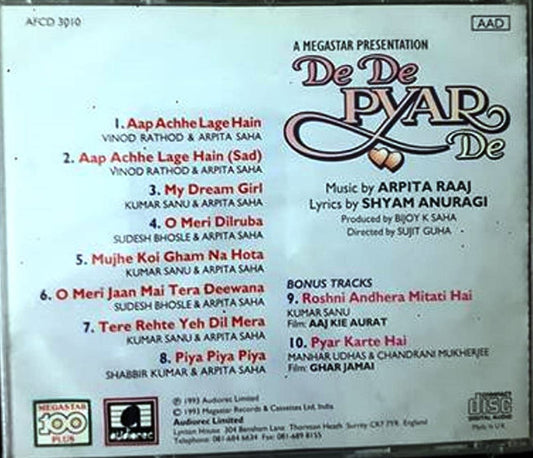 Arpita Raaj, Shyam Anuragi : De De Pyar De (CD)