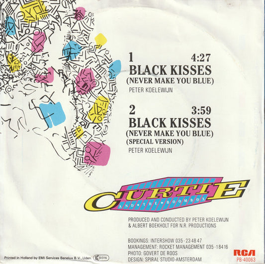 Curtie And The Boombox : Black Kisses (Never Make You Blue) (7", Single)