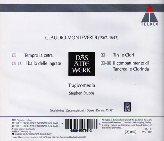 Claudio Monteverdi, Tragicomedia, Stephen Stubbs : Il Ballo Delle Ingrate • Il Combattimento · Tragicomedia (CD, Album)