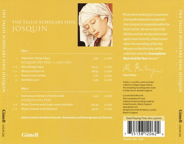 Josquin Des Prés / The Tallis Scholars : The Tallis Scholars Sing Josquin (2xCD, Comp)