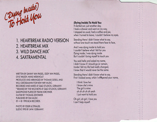 Timmy Thomas : (Dying Inside) To Hold You (CD, Maxi)