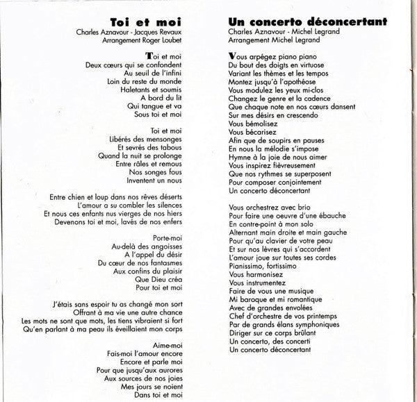 Charles Aznavour : Toi Et Moi (CD, Album)
