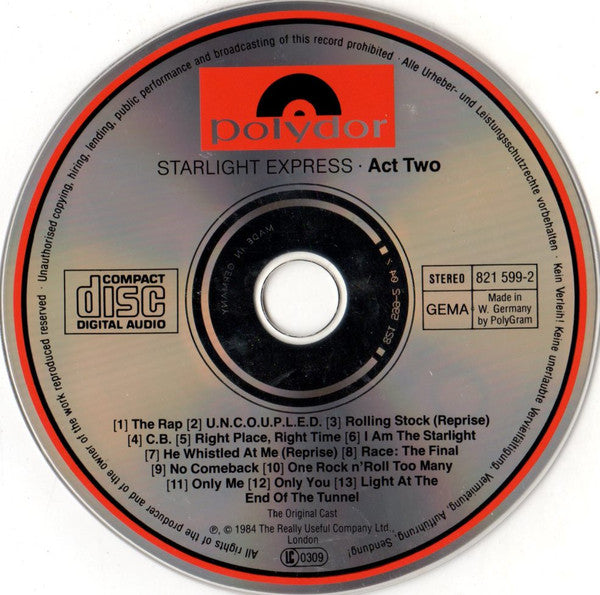 Andrew Lloyd Webber : Starlight Express - The Original Cast (2xCD, Album, RE)