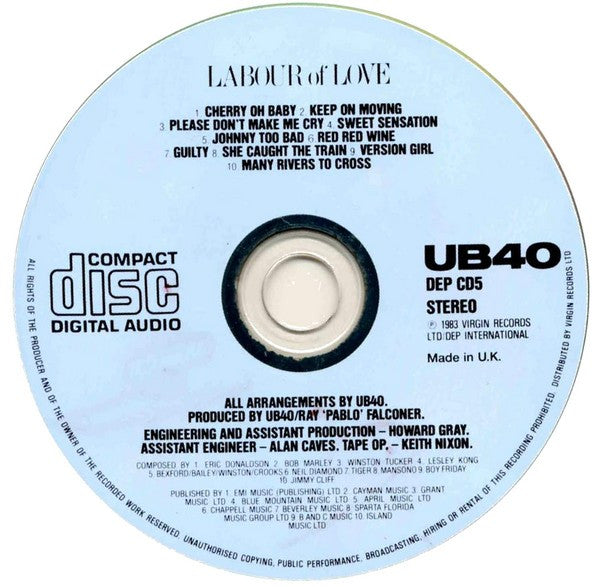 UB40 : Labour Of Love (CD, Album)