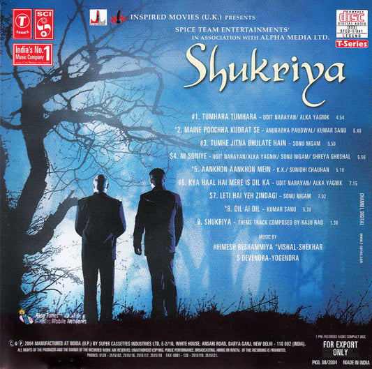 Various : Shukriya (Till Death Do Us Part...) (CD)