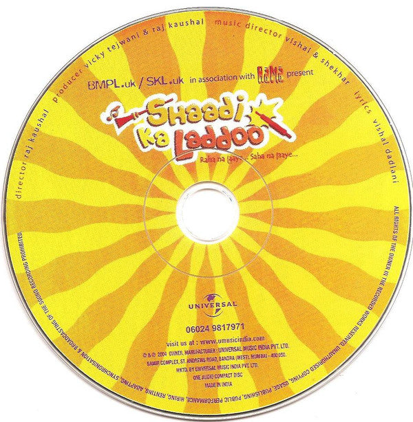 Vishal & Shekhar : Shaadi Ka Laddoo (Raha Na Jaaye... Saha Na Jaaye) (CD)
