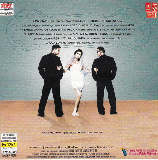 Sajid Wajid, Jalees Sherwani : Mujhse Shaadi Karogi (CD)