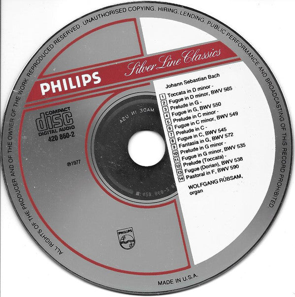 Johann Sebastian Bach - Wolfgang Rübsam (2) : Toccata & Fugue Organ Works (CD, RE, RM)