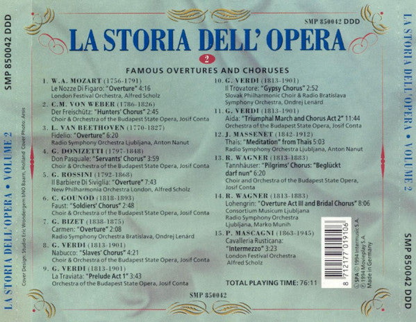 Various : La Storia Dell'Opera, Vol. 2: Famous Overtures And Choruses (CD, Comp)