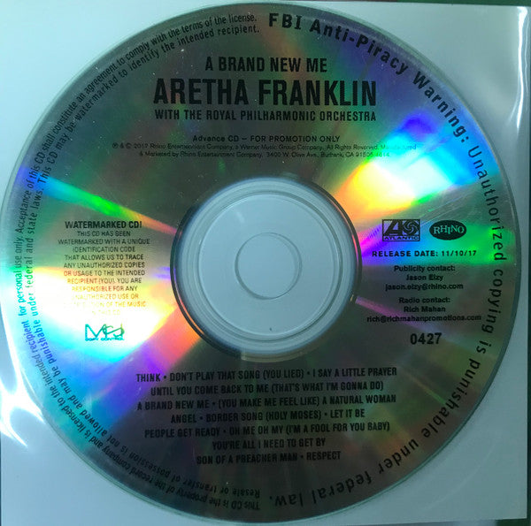 Aretha Franklin With The Royal Philharmonic Orchestra : A Brand New Me (CD, Album, Promo)