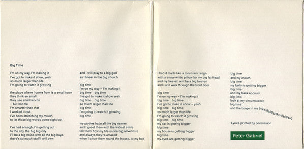 Peter Gabriel : Big Time (CD, Single)