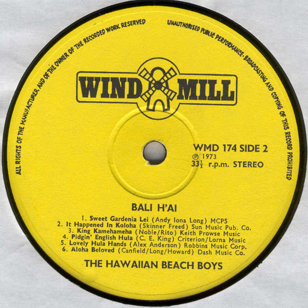 The Hawaiian Beach Boys : Bali Hai (LP, Album)