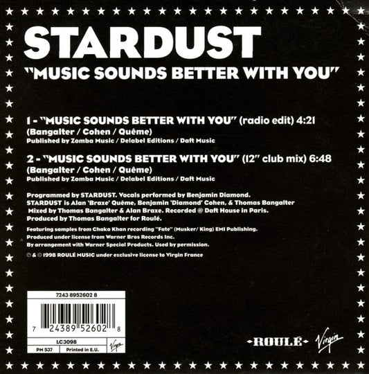Stardust : Music Sounds Better With You (CD, Single, Car)