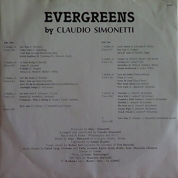 Claudio Simonetti : Evergreens (LP)