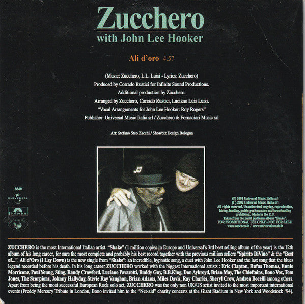 Zucchero, John Lee Hooker : Ali D'Oro (CD, Single, Promo)