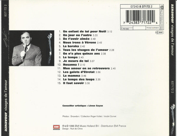 Charles Aznavour : Visages De L'Amour (CD, Album, RE)