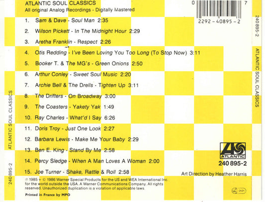 Various : Atlantic Soul Classics (CD, Comp)