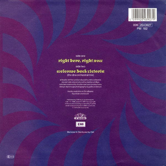 Jesus Jones : Right Here, Right Now (7", Single)