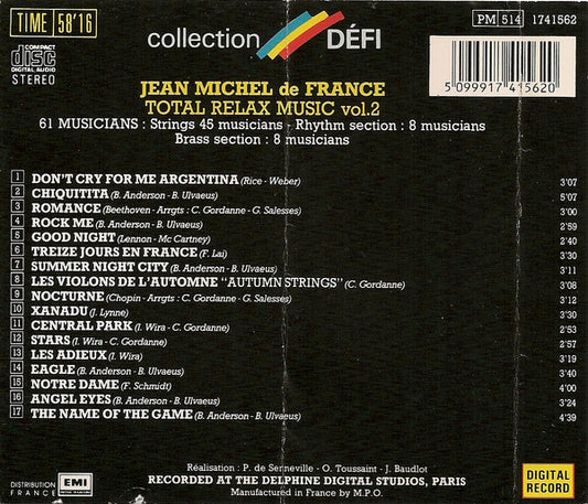 Jean Michel De France : Total Relax Music Vol. 2 (CD, Comp)
