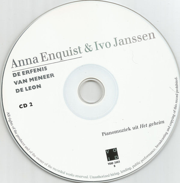 Anna Enquist & Ivo Janssen (3) : De Erfenis Van Meneer De Leon (2xCD)