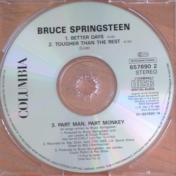 Bruce Springsteen : Better Days (CD, Maxi)